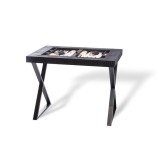Table de Backgammon en Cuir - Effet Alligator - Pieds Métal en X