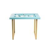 Table de Backgammon en Cuir - Effet Buffle - Pieds Métal en U