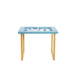 Table de Backgammon en Cuir - Effet Buffle - Pieds Métal en U