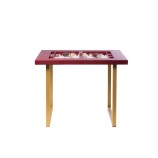 Table de Backgammon en Cuir - Effet Buffle - Pieds Métal en U
