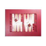 Table de Backgammon en Cuir - Effet Buffle - Pieds Métal en U