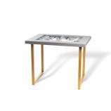Table de Backgammon en Cuir - Effet Buffle - Pieds Métal en U