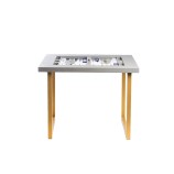 Table de Backgammon en Cuir - Effet Buffle - Pieds Métal en U