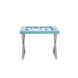 Table de Backgammon en Cuir - Effet Buffle - Pieds Métal en X