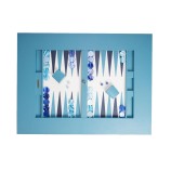 Table de Backgammon en Cuir - Effet Buffle - Pieds Métal en X