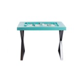 Table de Backgammon en Cuir - Effet Buffle - Pieds Métal en X