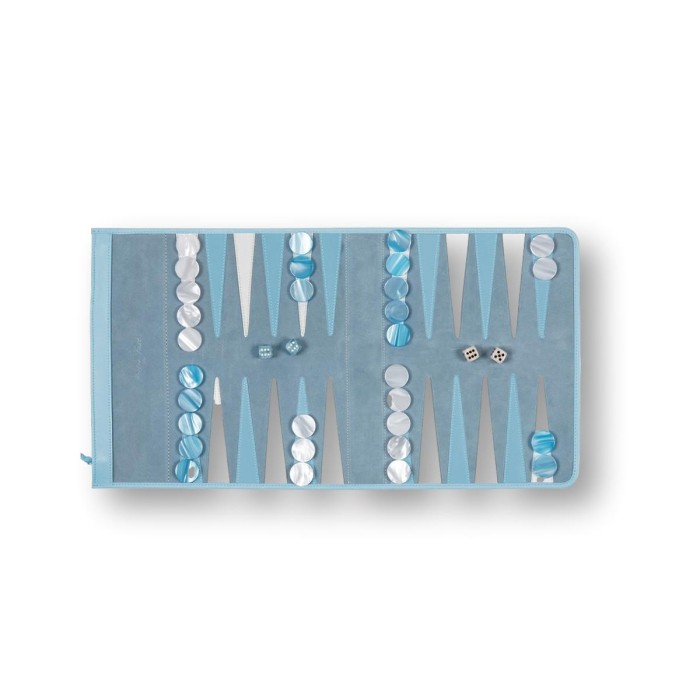 Backgammon de Voyage en Cuir de Velours Backgammon de Voyage en Cuir de Velours