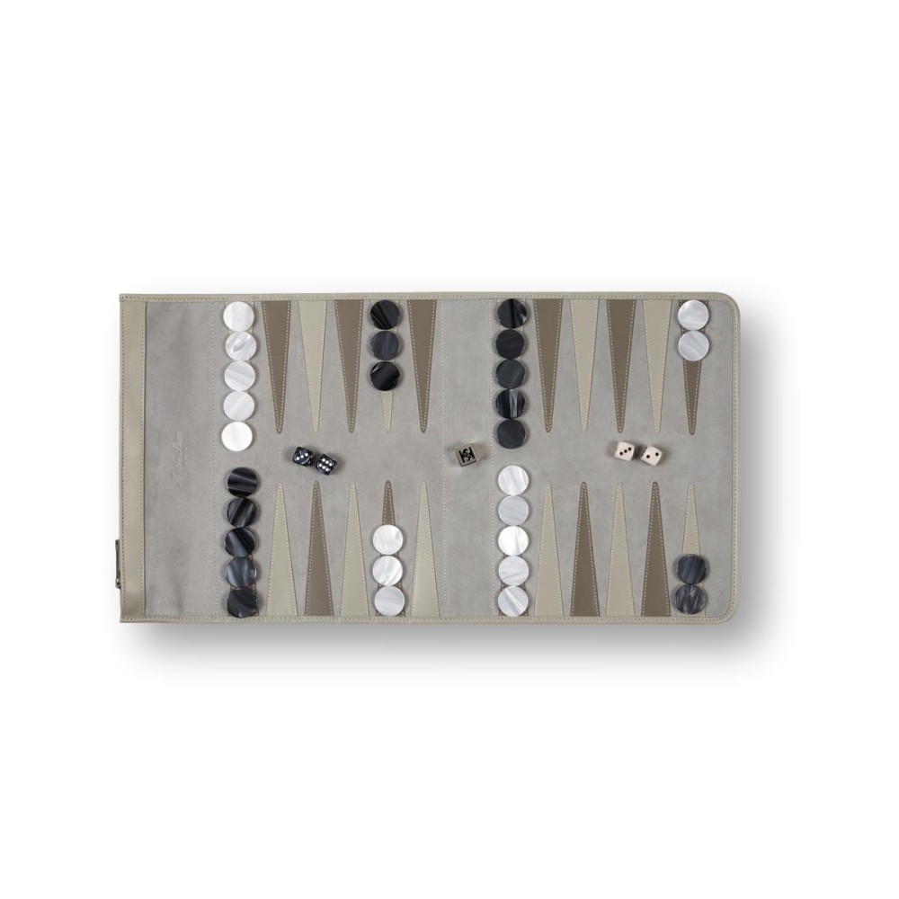 Backgammon de Voyage en Cuir de Velours