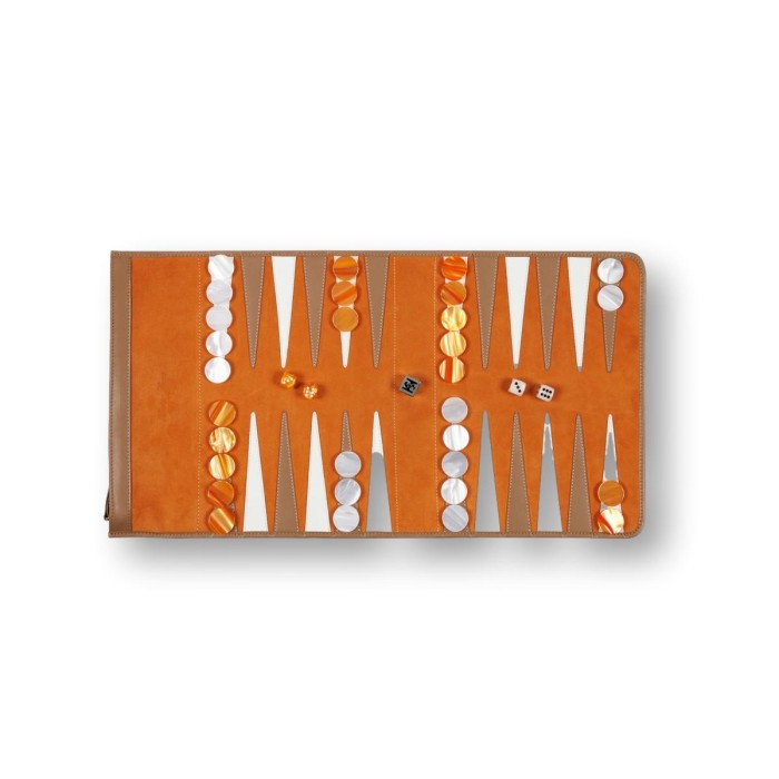 Backgammon de Voyage en Cuir de Velours Backgammon de Voyage en Cuir de Velours