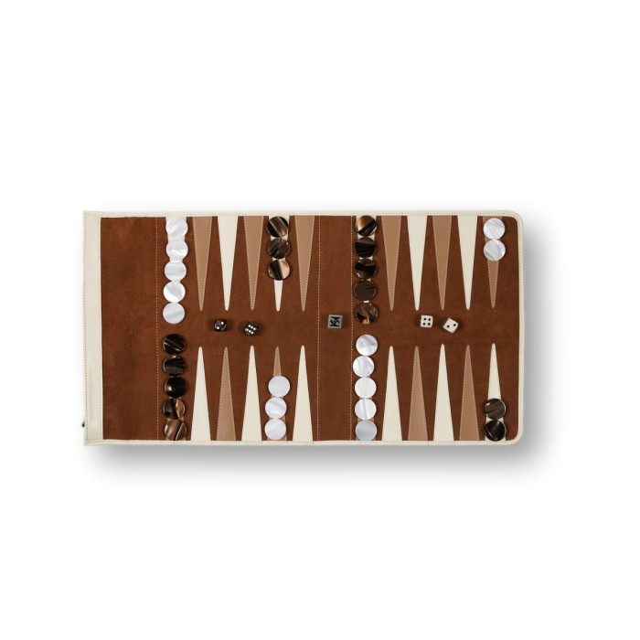 Backgammon de Voyage en Cuir de Velours Backgammon de Voyage en Cuir de Velours