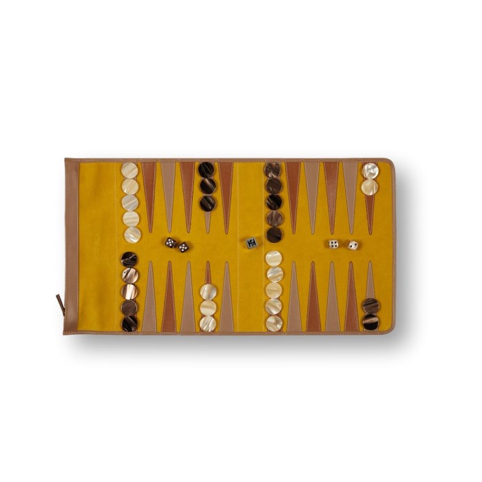Backgammon de Voyage en Cuir de Velours Backgammon de Voyage en Cuir de Velours