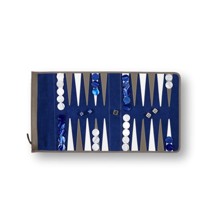 Backgammon de Voyage en Cuir de Velours Backgammon de Voyage en Cuir de Velours
