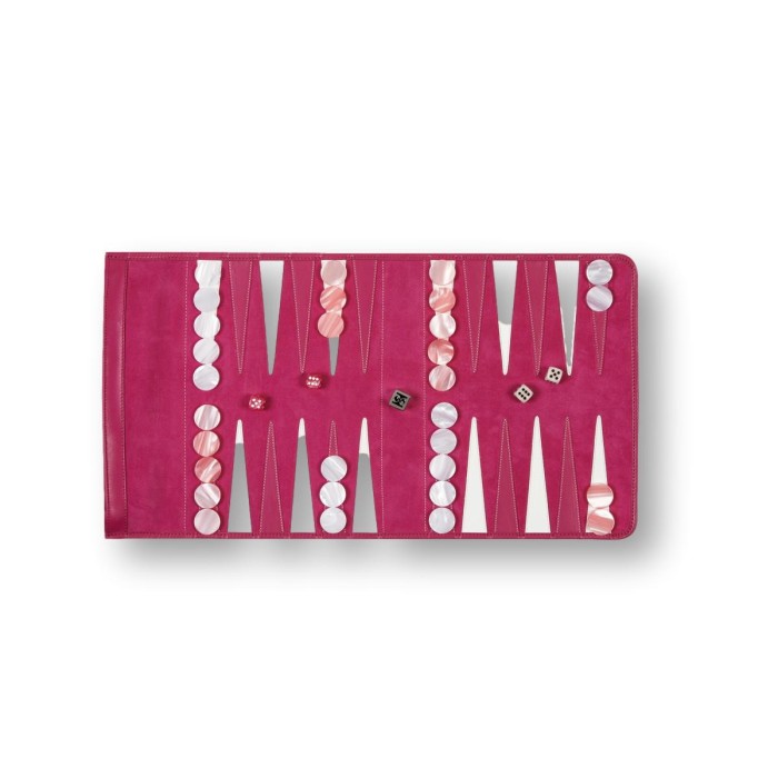 Backgammon de Voyage en Cuir de Velours Backgammon de Voyage en Cuir de Velours