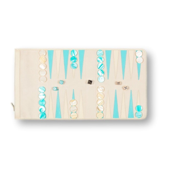 Backgammon de Voyage en Jeans Denim