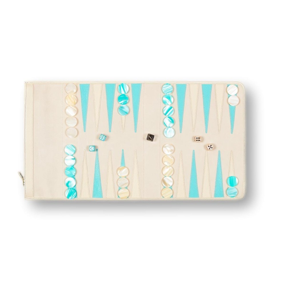 Backgammon de Voyage en Jeans Denim