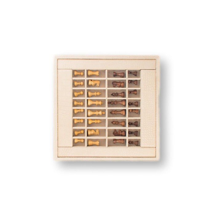 Coffret d'échecs - Cuir - Effet Alligator - 35cm