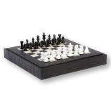 Coffret d'échecs - Cuir - Effet Alligator - 35cm