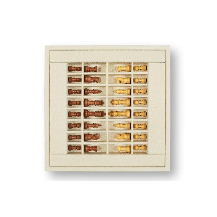 Coffret d'échecs - Cuir - Effet Alligator - 35cm