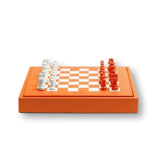 Coffret d'échecs - Cuir - Effet de Buffle - 35cm