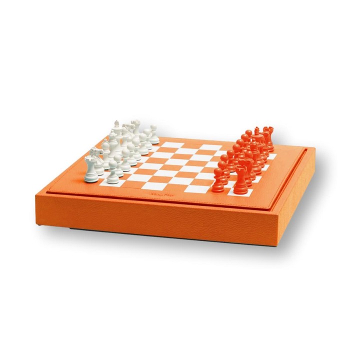 Coffret d'échecs - Cuir - Effet de Buffle - 35cm
