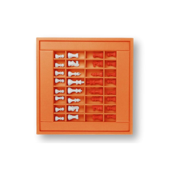 Coffret d'échecs - Cuir - Effet de Buffle - 35cm