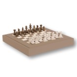 Coffret d'échecs - Cuir - Effet de Buffle - 35cm