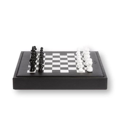 Coffret d'échecs - Cuir - Effet de Buffle - 35cm