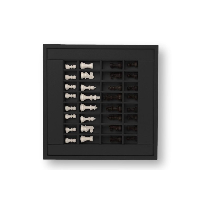 Coffret d'échecs - Cuir - Effet de Buffle - 35cm