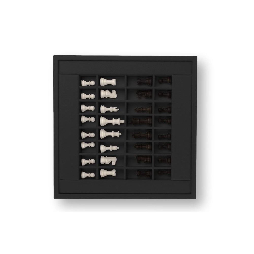 Coffret d'échecs - Cuir - Effet de Buffle - 35cm