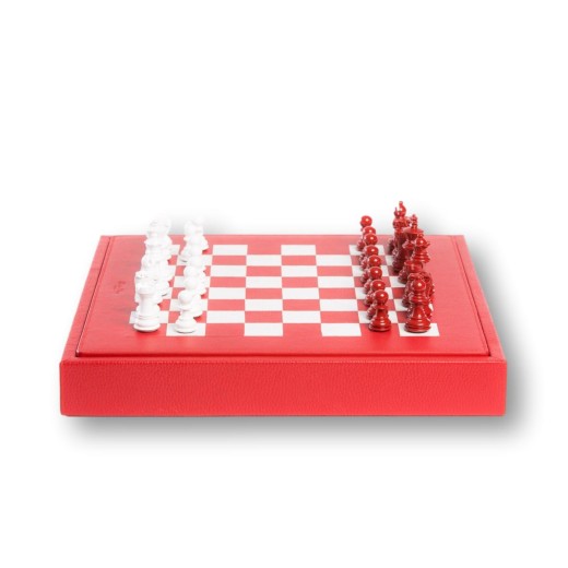 Coffret d'échecs - Cuir - Effet de Buffle - 35cm