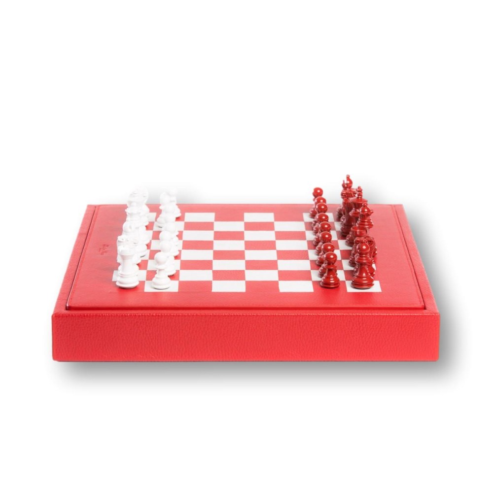 Coffret d'échecs - Cuir - Effet de Buffle - 35cm