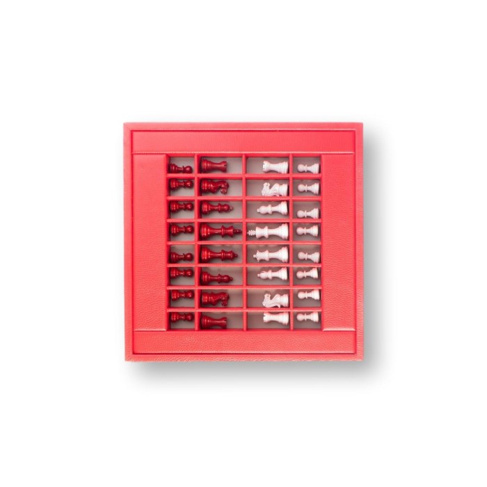 Coffret d'échecs - Cuir - Effet de Buffle - 35cm