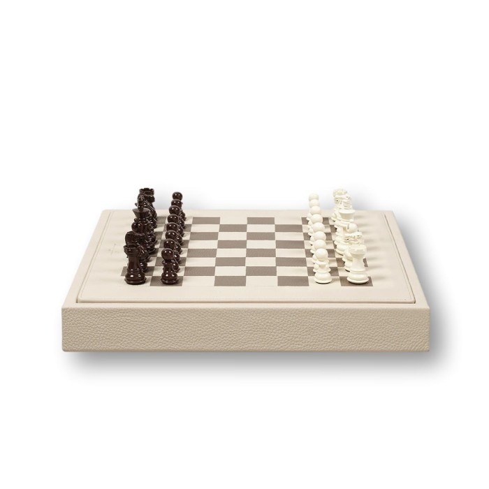 Coffret d'échecs - Cuir - Effet de Buffle - 35cm