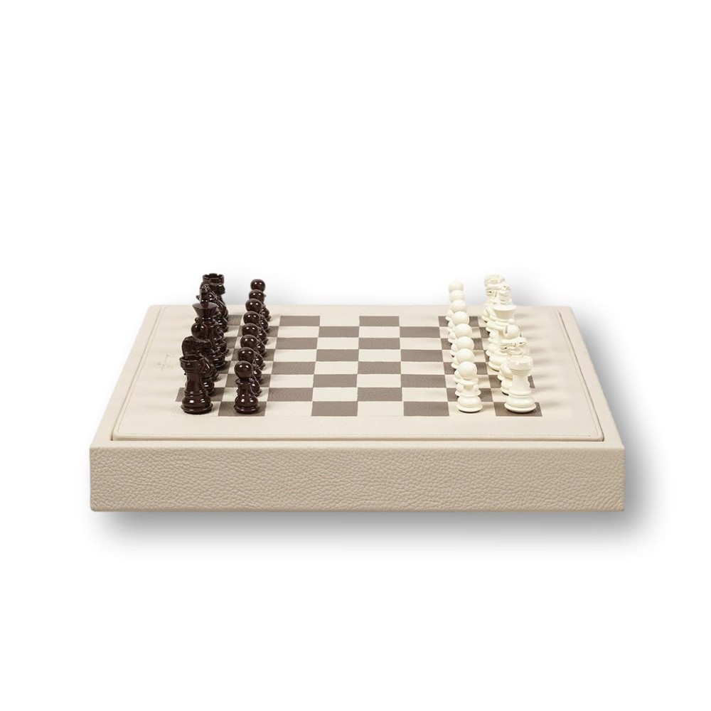 Coffret d'échecs - Cuir - Effet de Buffle - 35cm