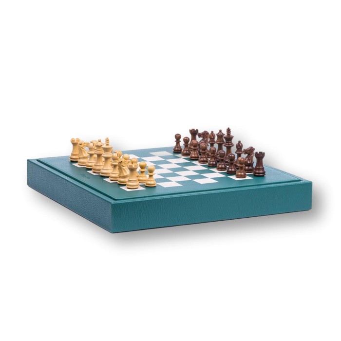 Coffret d'échecs - Cuir - Effet de Buffle - 35cm