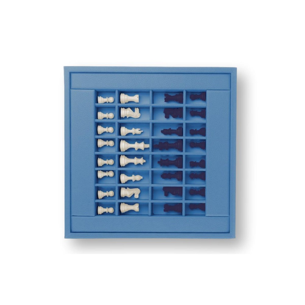 Coffret d'échecs - Cuir - Effet de Buffle - 35cm
