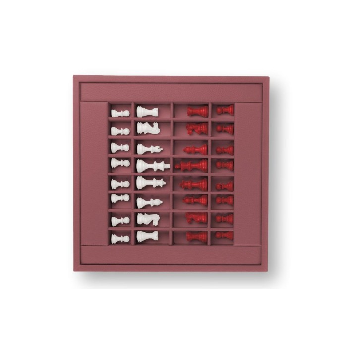 Coffret d'échecs - Cuir - Effet de Buffle - 35cm