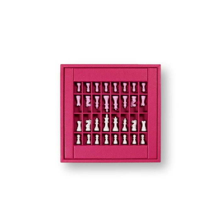Coffret d'échecs - Cuir - Effet de Buffle - 35cm