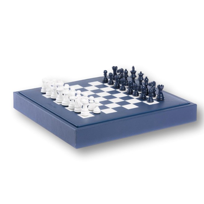 Coffret d'échecs - Cuir - Effet de Buffle - 35cm