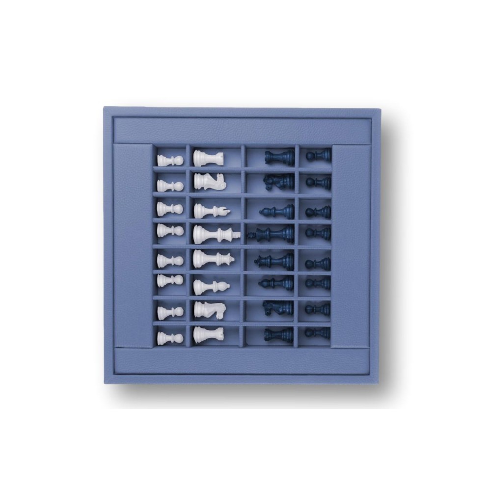 Coffret d'échecs - Cuir - Effet de Buffle - 35cm