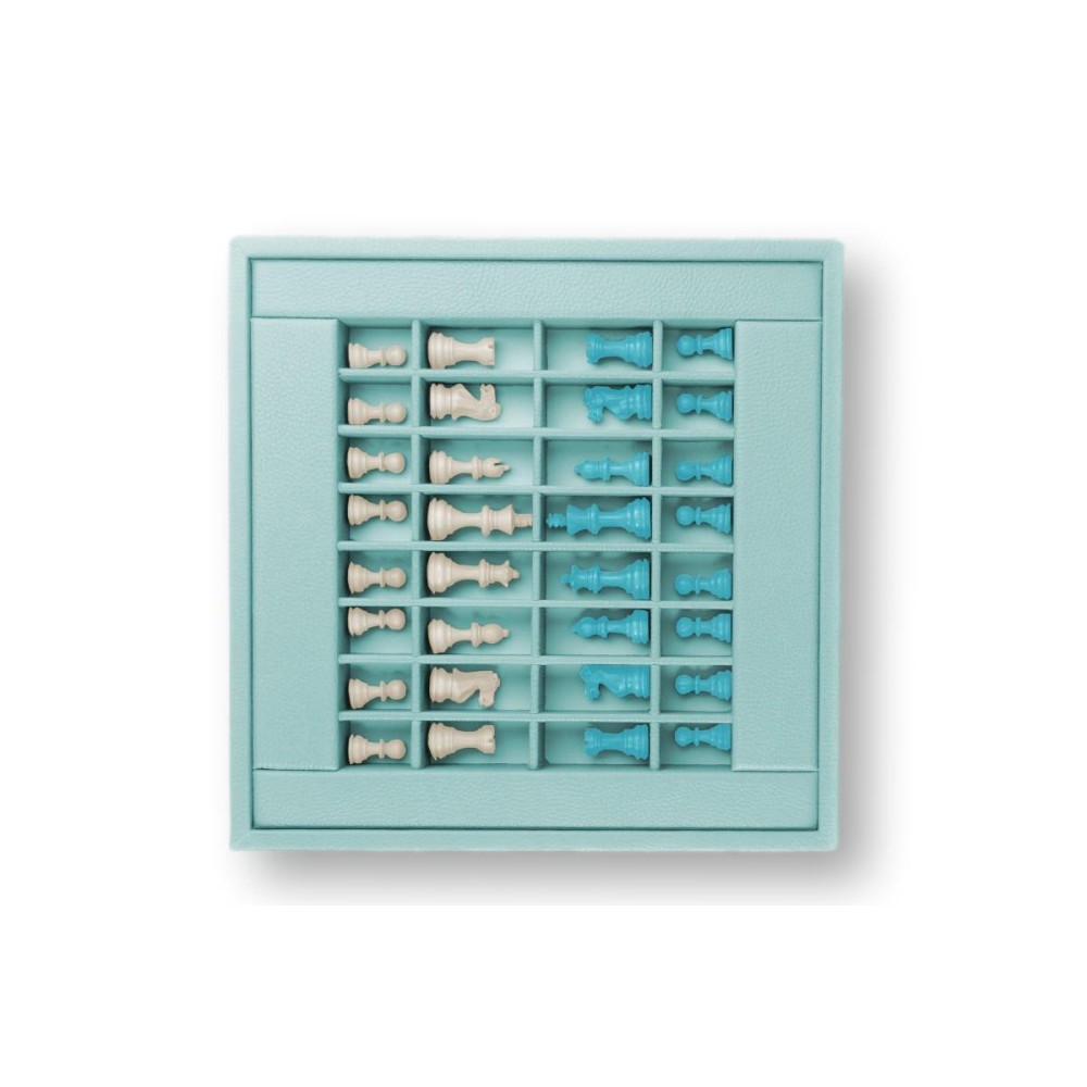 Coffret d'échecs - Cuir - Effet de Buffle - 35cm