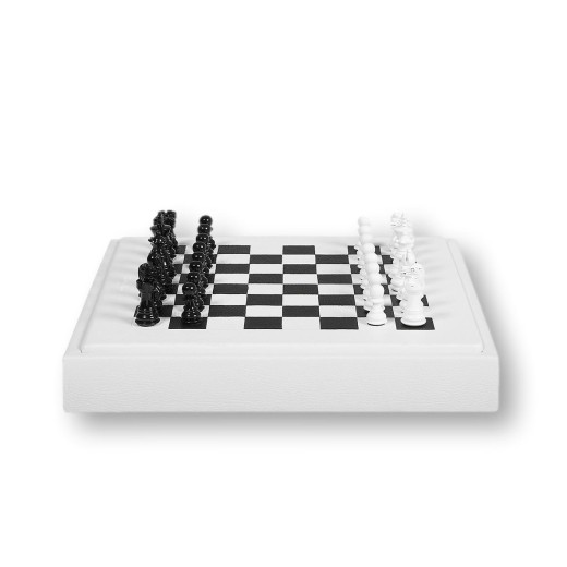 Coffret d'échecs - Cuir - Effet de Buffle - 35cm