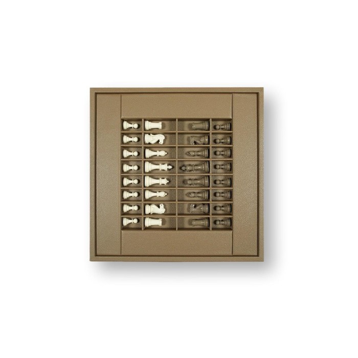 Coffret d'échecs - Cuir - Effet de Buffle - 45cm