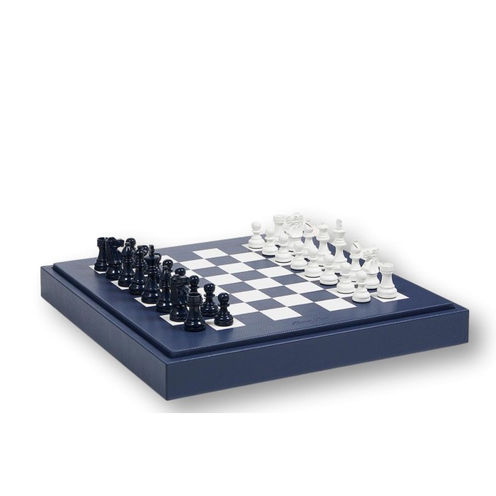 Coffret d'échecs - Cuir - Effet de Buffle - 45cm