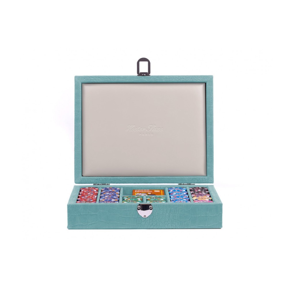 Coffret Poker - 240 jetons - Cuir - Effet Alligator