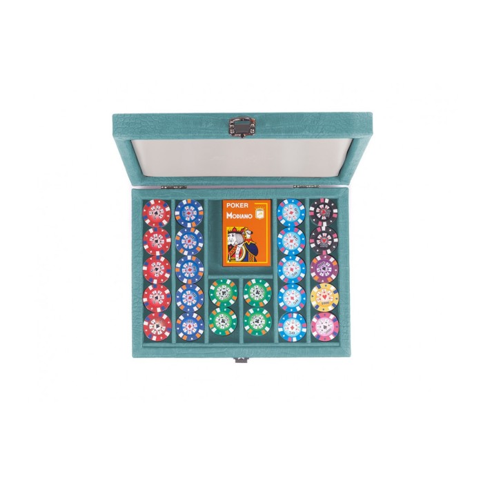 Coffret Poker - 240 jetons - Cuir - Effet Alligator