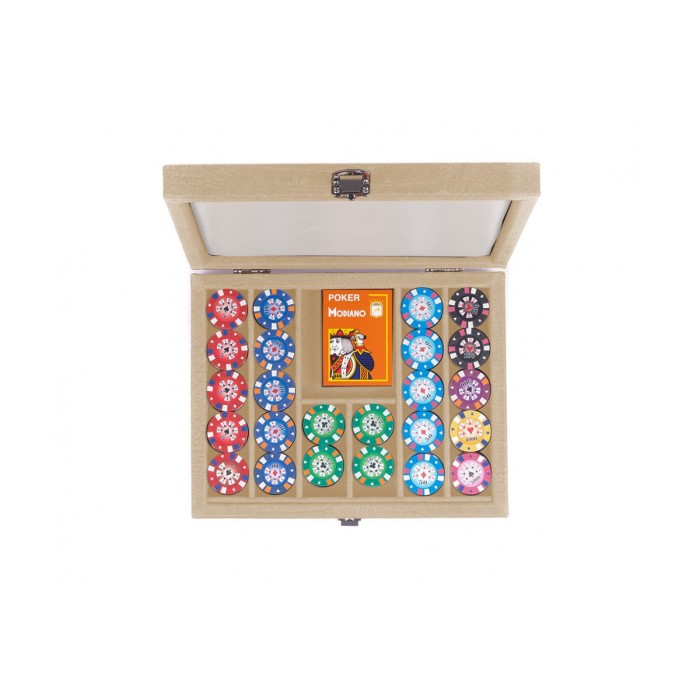 Coffret Poker - 240 jetons - Cuir - Effet Alligator
