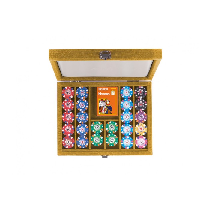 Coffret Poker - 240 jetons - Cuir - Effet Alligator