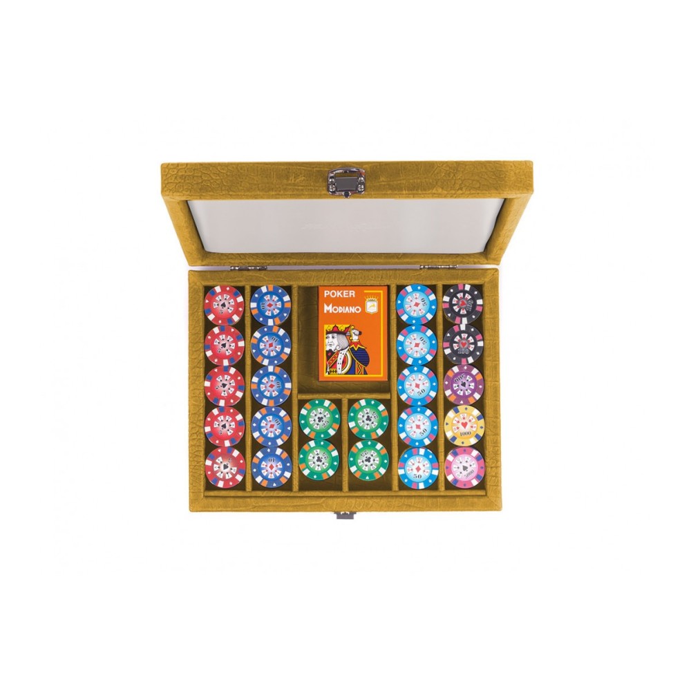 Coffret Poker - 240 jetons - Cuir - Effet Alligator