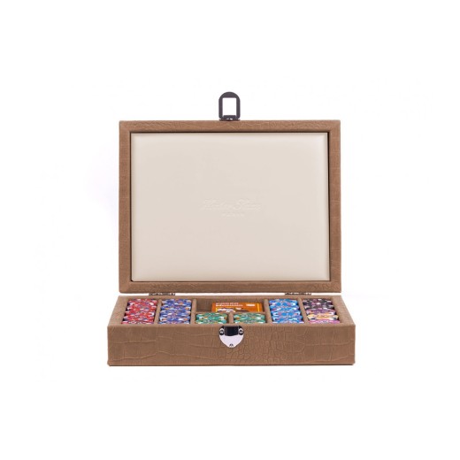 Coffret Poker - 240 jetons - Cuir - Effet Alligator
